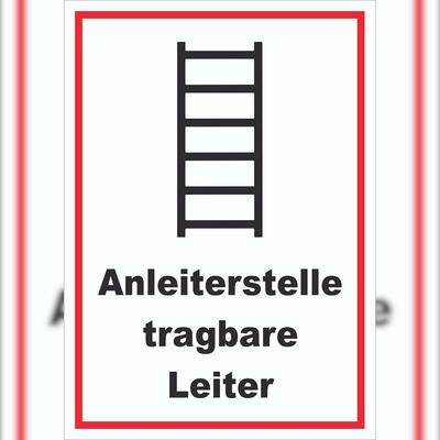 HB-Druck Schild Anleiterstelle tragbare Leiter A4 (210x297mm)