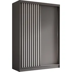 SCHWEBETÜRENSCHRANK Cabinio Grau Weiß 150/216/61 cm – Modern, mit Lamellen