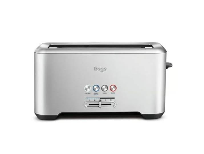 Sage The 'A Bit More' Toaster 4 Slice\, Acier Inoxydable Brossé 4 Fentes Extra-Larges\, 4 Réglages\, Fonctions a Bit More\, Lift et Look; Ramasse-Miettes Frontal pour un Nettoyage Facile
