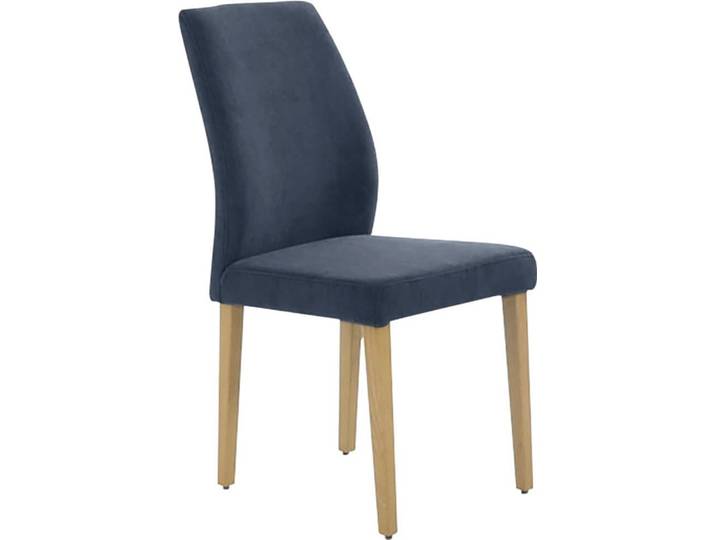 4-Fußstuhl, 47x97 cm, Massivholz, Blau, Gepolstert, Klassisch, K+W-Polstermöbel