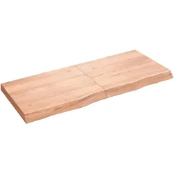 vidaXL Waschtischplatte Hellbraun 120x50x(2-6) cm Massivholz Behandelt