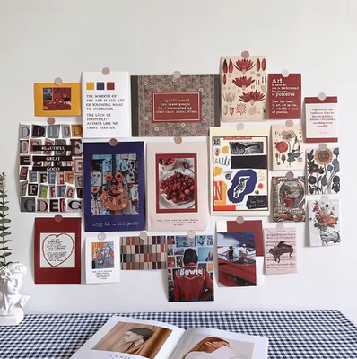 Inspire Picks Nordic Retro Photo Card Wall Stickers Aesthetic Postcard Collage Decor For Bedroom 1
