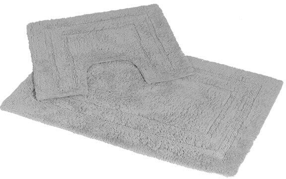 Showerdrape Pinnacle Grey 2 Piece 100% Cotton Bath Mat Set