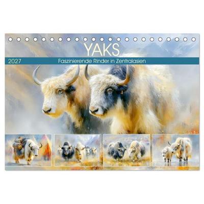 Yaks. Faszinierende Rinder in Zentralasien (Tischkalender 2027 DIN A5 quer), CALVENDO Monatskalender