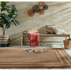 Outdoor-Teppich gestreift Ocker 200 x 290 cm - CLYST   Kadima Design