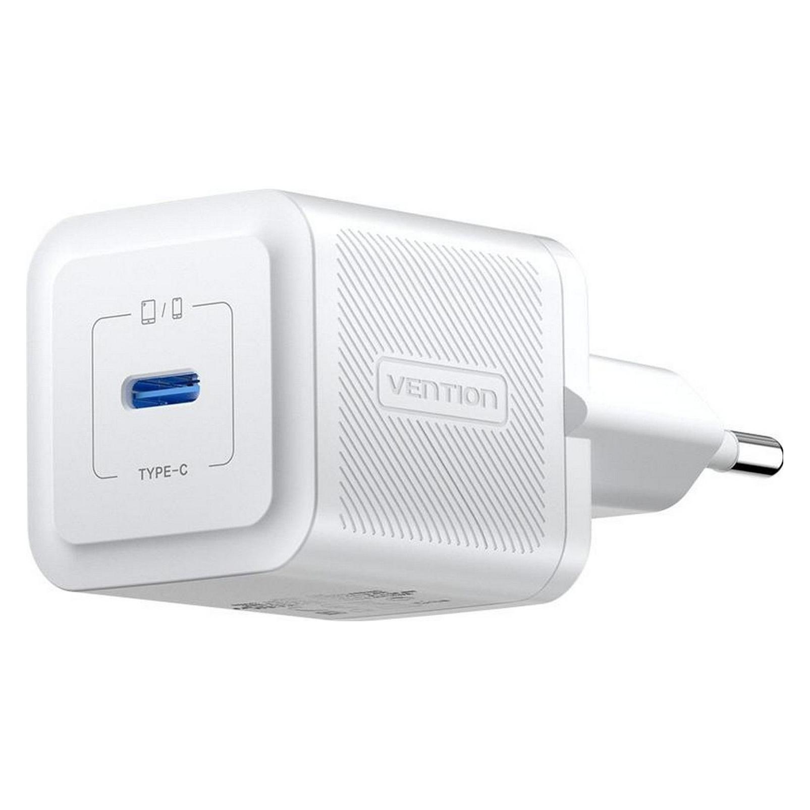 Vention Wall charger,, FEPW0-EU, USB-C, 20W, GaN (white) (20 W, 1 Port) (FEPW0-EU)