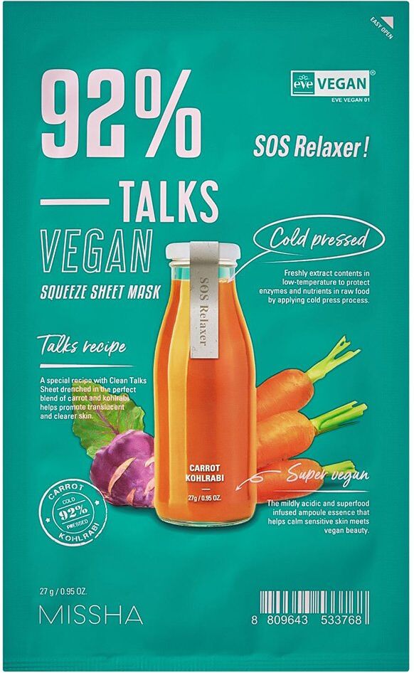 MISSHA Talks Vegan Squeeze Sos Relaxer Sheet Mask 27g