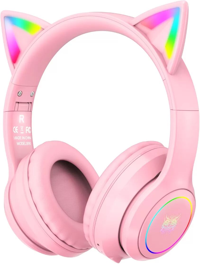 INF Pink Over-Ear Bluetooth-Kopfhörer mit 40mm Treibern, BT5.0, niedriger Latenz und 15-22 Stunden Akku