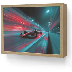 WANDLEUCHTE MIT AKKU Rennwagen - Rot - Geschwindigkeit LED 40x30 cm Wandlampe