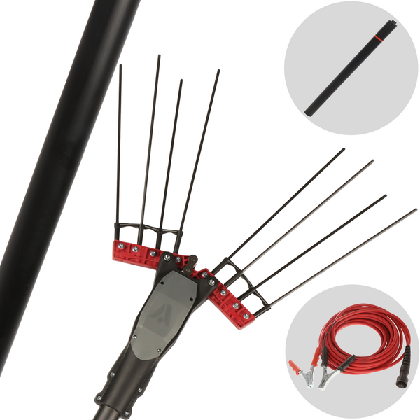 Lisam Imola GP - Peigne vibreur électrique à batterie de type automobile avec câble inclus - Perche fixe + rallonge 220/320 cm