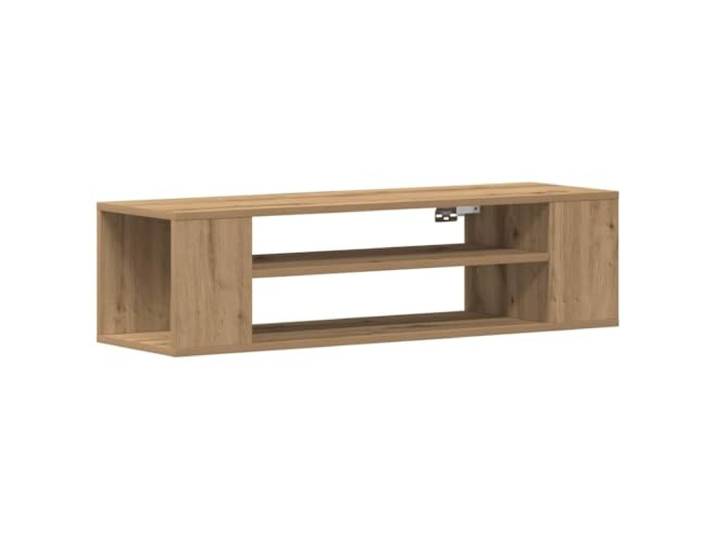 KUPTYERFG TV-Schrank Lowboard Artisan-Eiche 100x30x26,5 cm Holzwerkstoff Kompakte TV-Anrichte mit 2 offenen Fächern für Wohnzimmer und Schlafzimmer. Stabile Holzkonstruktion in Eichenoptik.
