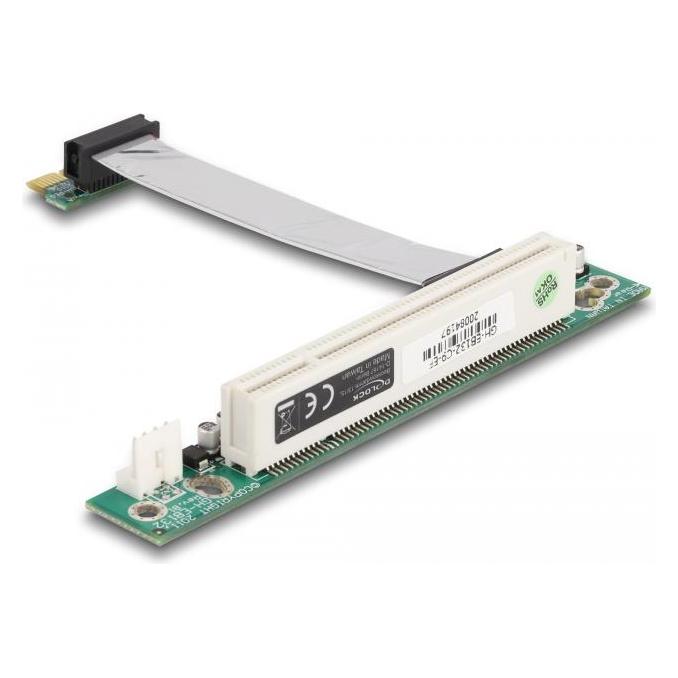 Delock Riser Karte PCI Express x1 > PCI 32Bit mit flexiblem Kabel links gerichtet (41856)