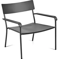 August Lounge Gartensessel mit Armlehnen, 70 cm, schwarz