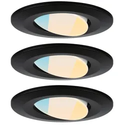 Paulmann 93096 LED Einbauleuchte Calla 3er-Set schwenkbar IP65 30° 3x5W 3x400lm White Switch Schwarz