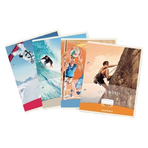 Aurora Production Notizbuch AURORA Splendid Geleimt DIN A4 Kariert Papier Farbig sortiert 5 mm (A4, Kariert) (D102CDQ5)