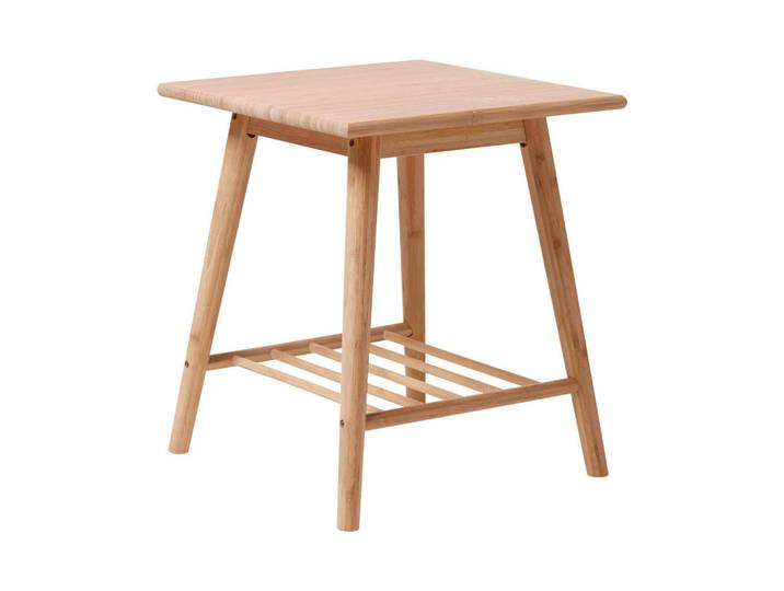 Mid.you Beistelltisch Noble, Natur, Holz, Bambus, vollmassiv, quadratisch, konisch, 45x52x45 cm, Holzmöbel, Holztische, Beistelltische Holz