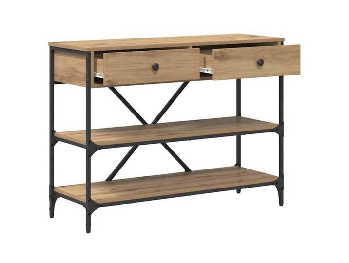 [1 pc]Console de Rangement - Beige - Table console/armoire latérale - avec tiroir Marron 100x34 5x75cm boi8748