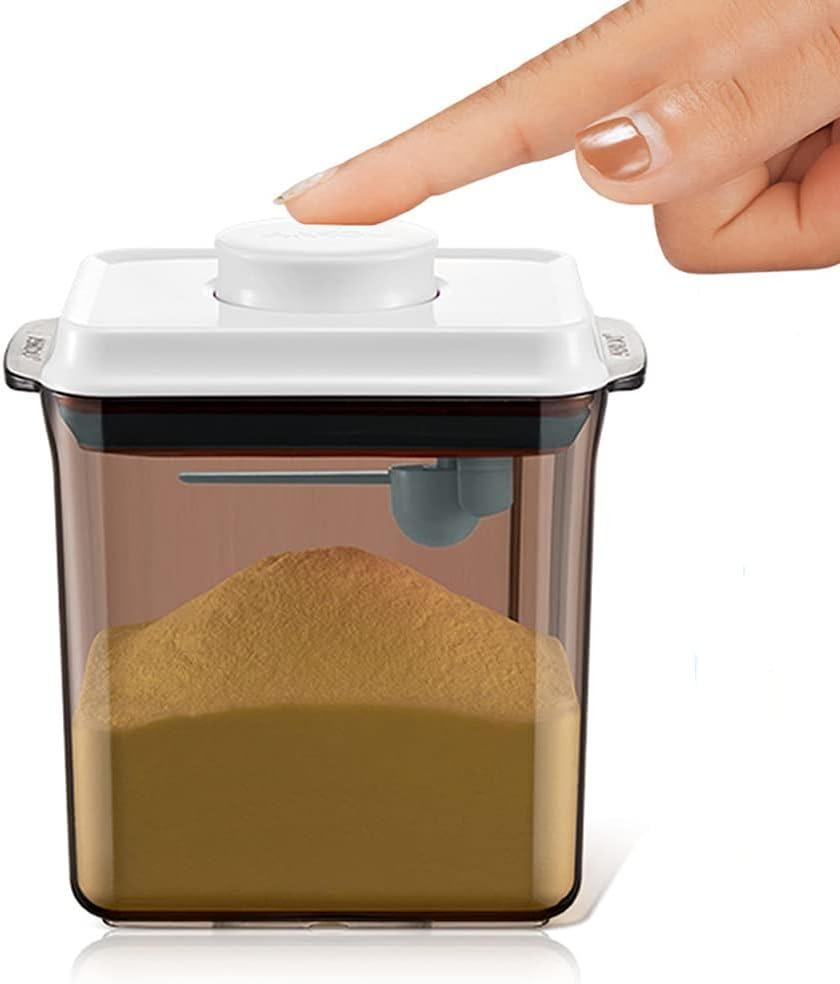 Luchtdichte melkpoederdispenser van 1,7 liter met lepel en eenhandige bediening voor babyvoeding