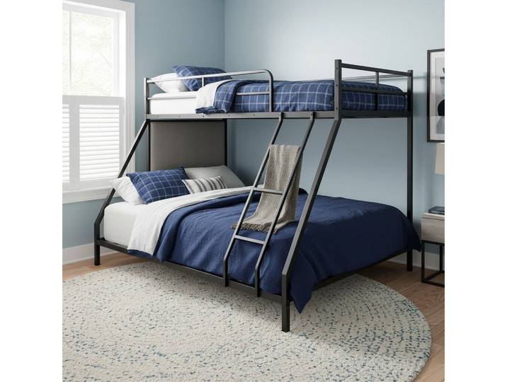 Welltin Bettgestell Metallbettrahmen mit zwei Schlafplätzen Kinderbett ohne Matratze, 190x80cm/190x130cm für Kinderzimmer/Studentenwohnheim/E-Sport-Raum