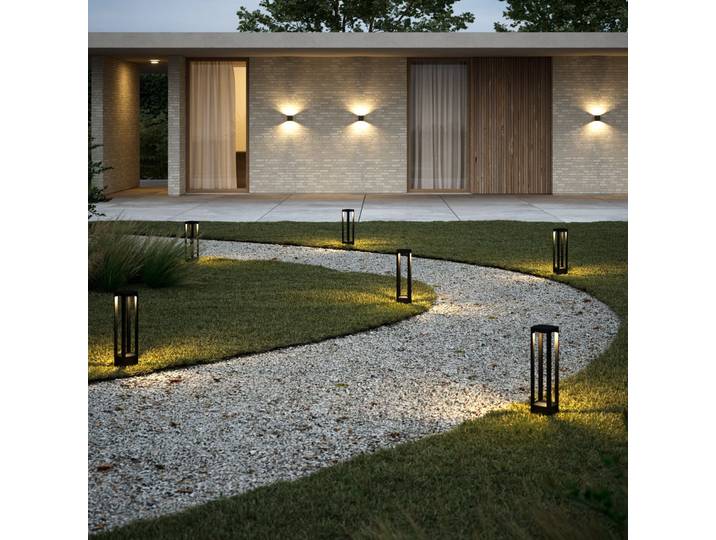Bornes lumineuses LED Mirage noires, 48 cm, CCT, IP54 - Light-Point - Balcon - Design - Aluminium - À ampoule unique