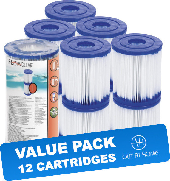 Bestway Flowclear VALUE PACK 12 stuks patroonfilters type I