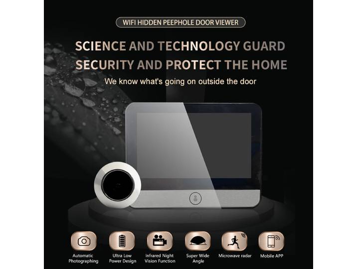 Tuya Andrea security-Système de vidéosurveillance sans fil intelligent, protection optique, œil de chat électronique, Wi-Fi, rappel des visiteurs, sonnette