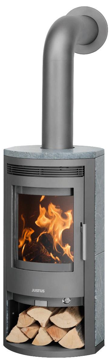 Justus | Kaminofen | Baltrum D 2.0 | 5,5 kW | Stahl Gussgrau, Speckstein