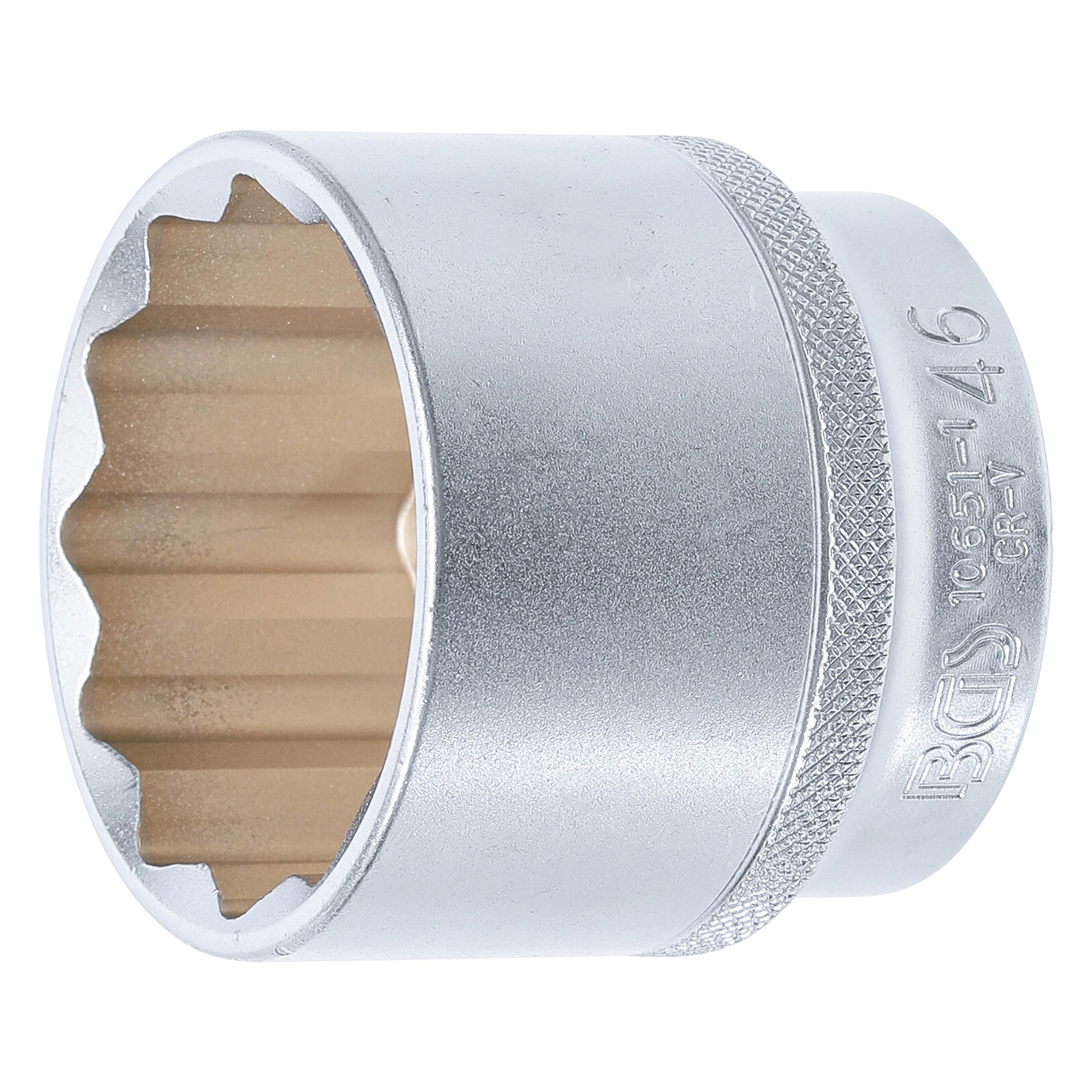 BGS Steckschlüssel-Einsatz Zwölfkant Antrieb Innenvierkant 12,5 mm (1/2") SW 46 mm (46 mm) (10651-1)