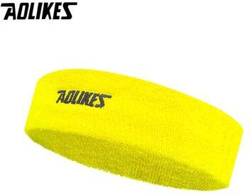Inspire Select Cotton Sports Sweat Headband Breathable Sweat Wicking Hair Band For Running, Yoga, Tennis & Basketball yellow