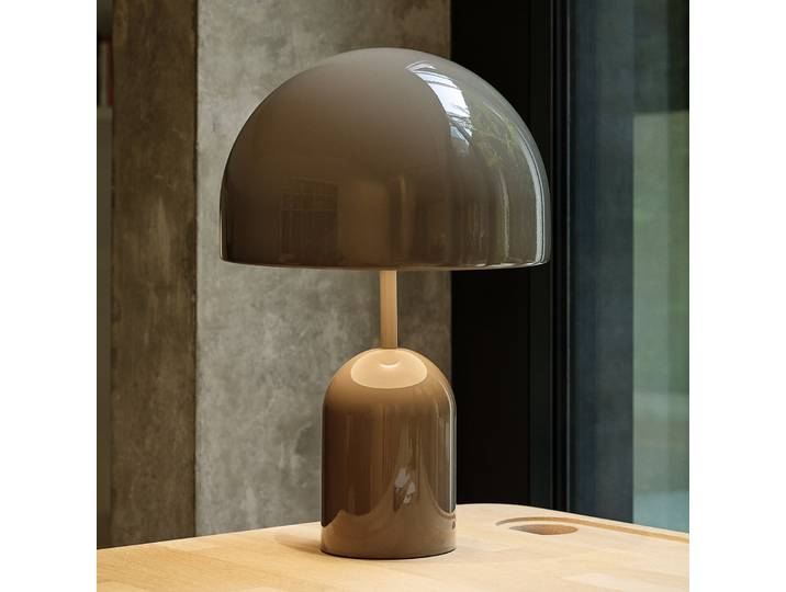 Bell Tischleuchte H42,5 Taupe - Tom Dixon - Wohnzimmer - Design - Metall - Mit Schirm