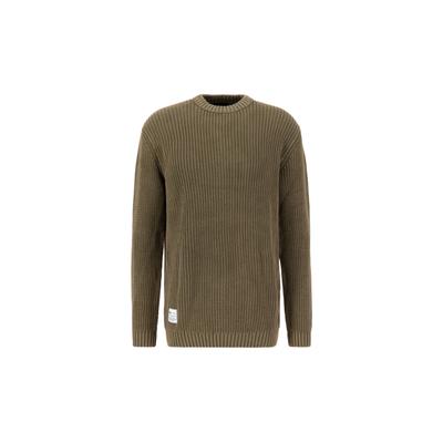 Sweater ALPHA INDUSTRIES "Acid Sweater", Herren, Gr. XXL, grün (schwarz olive), Obermaterial: 100% Baumwolle, regular fit, Sweatshirts Sweater