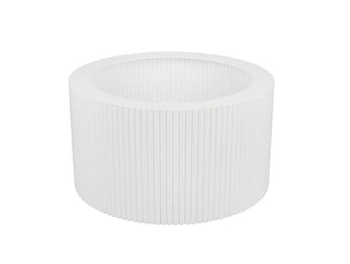 woplus Design Couchtisch Gestell Weiß Matt – Ø 60 cm Rundes Metall Tischuntergestell Riffel-Optik – Massives Stahlgestell Pulverbeschichtet, Modernes Industrial Design, Höhe 33,5 cm