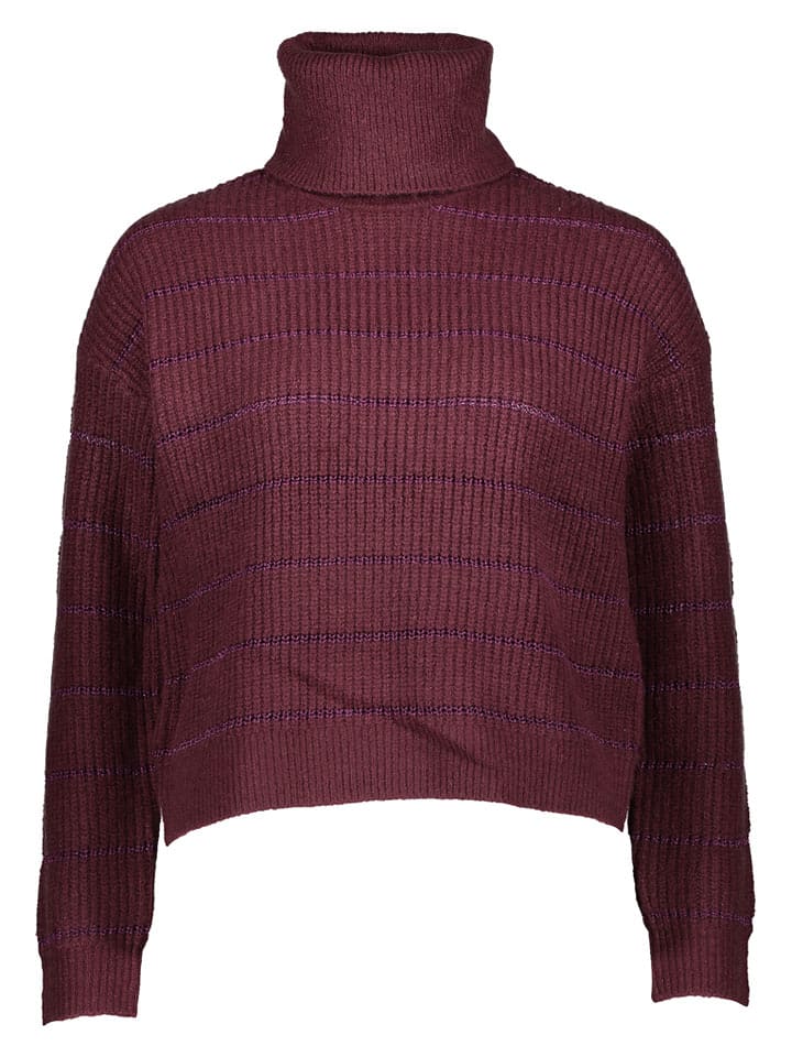 Vila Rollkragenpullover "Zaza" in Bordeaux - L