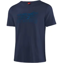 Löffler M Printshirt All Mountain Transtex Herren Outdoorshirt blau- Gr. 46