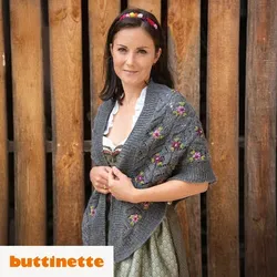 Strickanleitung – Besticktes Trachtentuch Tirol
