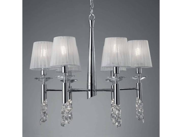 Kroonluchter Lilja, chroom / zilver, Woon-/ Eetkamer, metaal, Design, kroonluchter