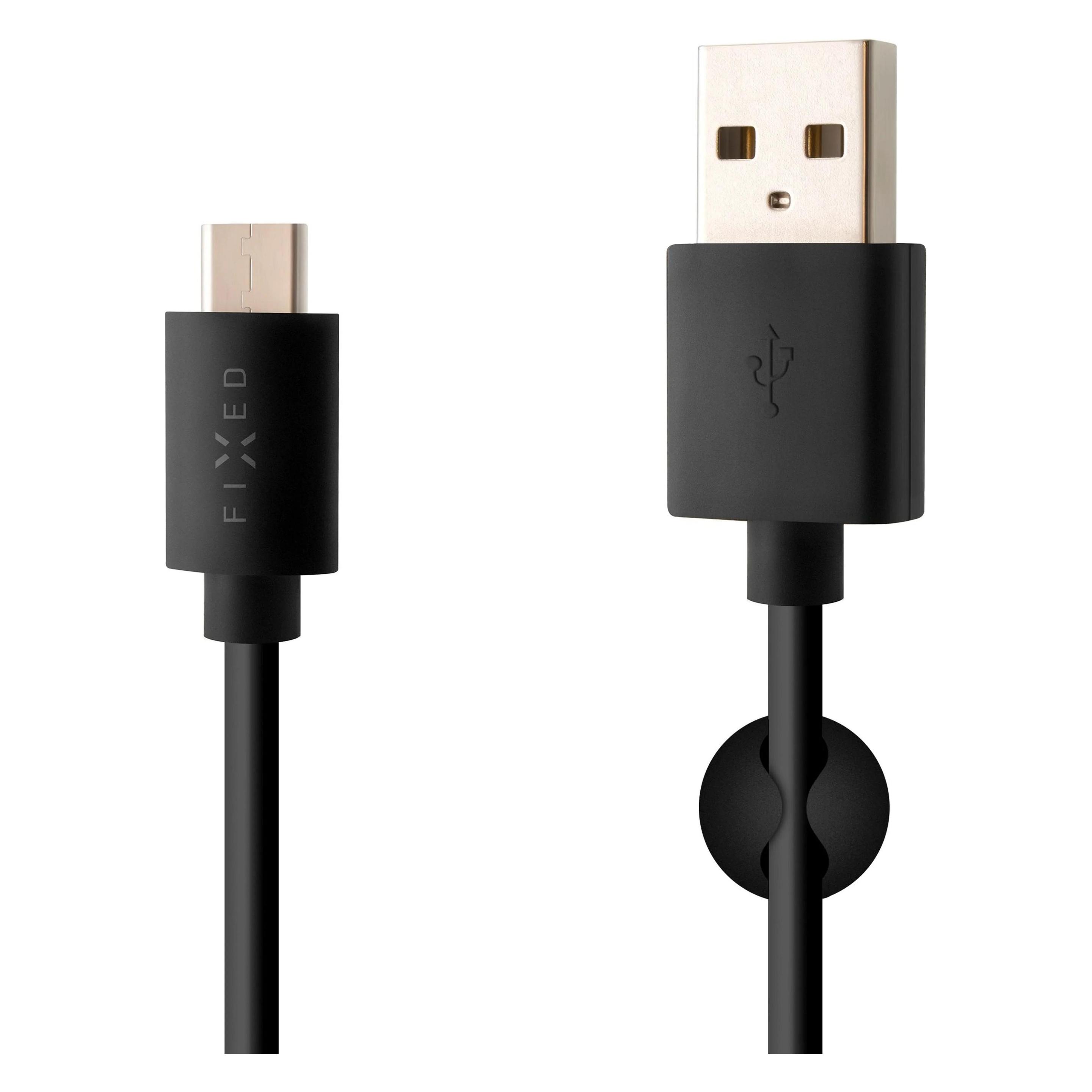 Fixed Kabel USB-Daten- und Ladekabel, USB-A -> USB-C, 20 W, Länge 2 m, schwarz (2 m, 20 W) (FIXD-UC2M-BK)