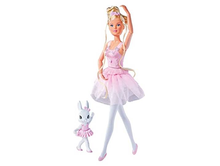 Simba 105733603 - Steffi Love Dancing Ballerinas, pop Steffi als ballerina met dierenvriend en draaiend rokje, 29cm speelpop, 3 jaar en ouder