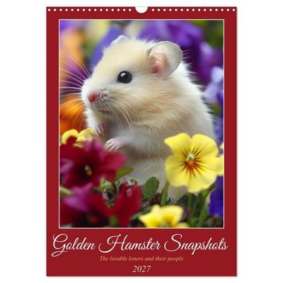 Golden Hamster Snapshots (Wall Calendar 2027 DIN A3 portrait), CALVENDO 12 Month Wall Calendar