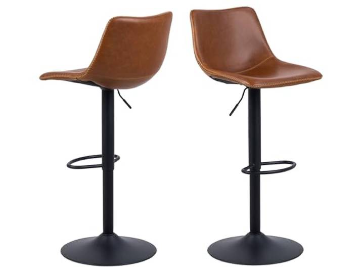 möbelando Barhocker >I_Oregon< in Cognac, Polyurethan, Stahl - 47x110x51cm (BxHxT)