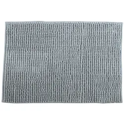 WellHome - Badezimmermatte aus Mikrofaser 50x80 cm in der Farbe Hellgrau - Oruga
