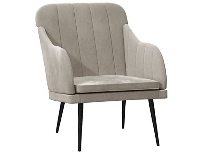 Heofavd Relaxsessel Hellgrau Samt Polstersessel 63x76x80 cm