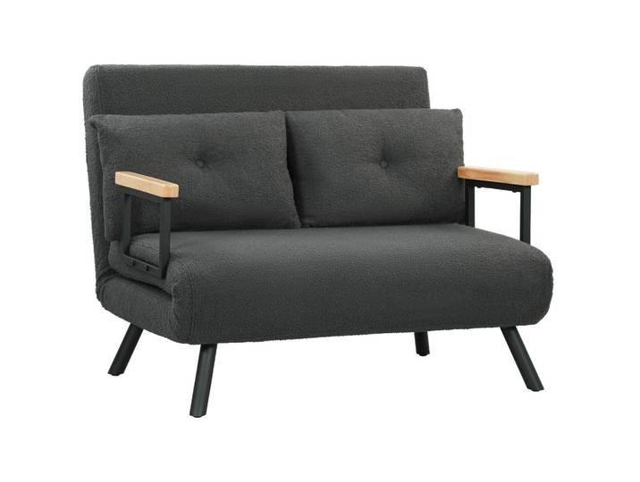 SCHLAFSOFA Stahl Polyester Dunkelgrau