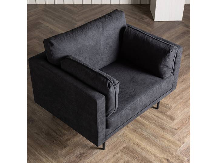 Fauteuil Boom Noir Tissu 110 x 88 x 90cm