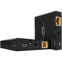 HDMI & IR Extender, HDMI Verlängerung schwarz, 50m, Cat.6, 18G