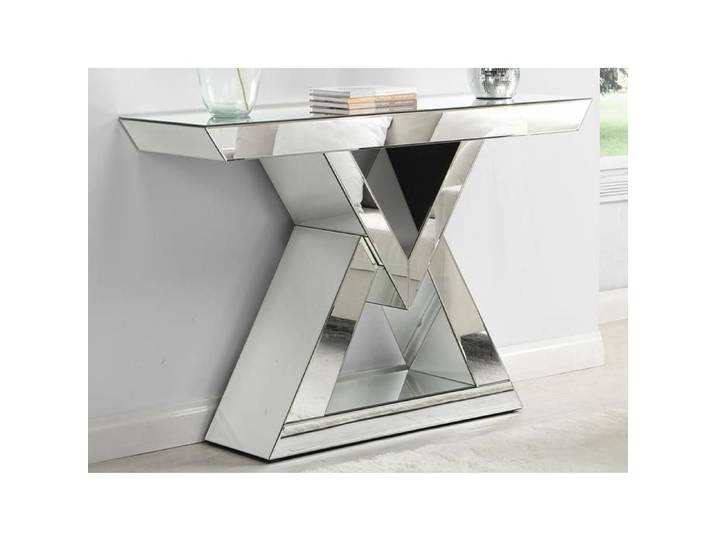 Console en MDF et miroir - Coloris : Argent - ISIDA