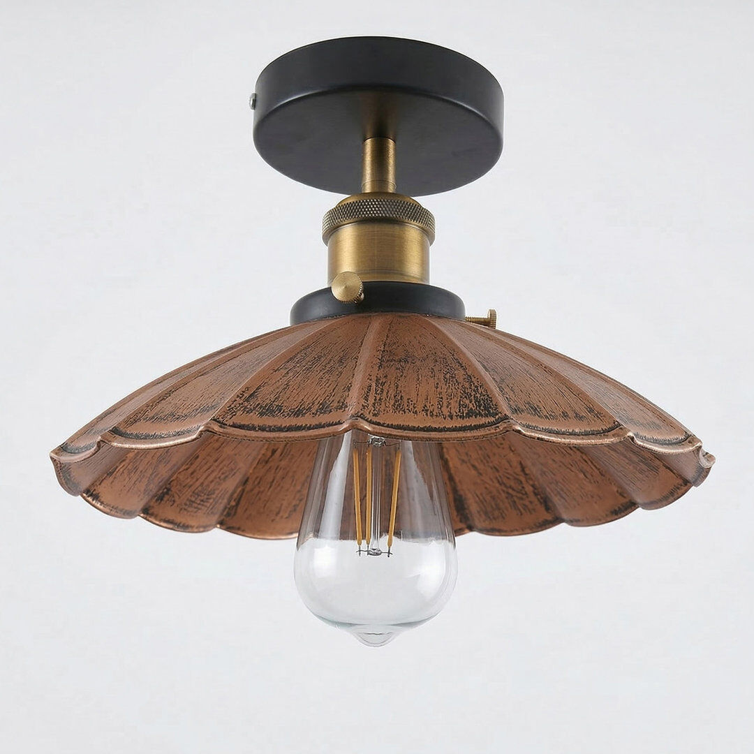 Rio Semi Flush Mount Brushed Copper 6cm H X 22cm W X 22cm D