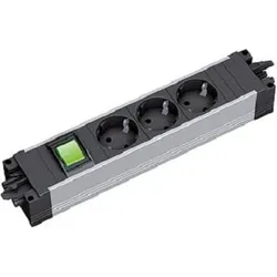 Bachmann Steckdosenleiste STEP ALU 3XCEE7/3 1XSCHALTERGST18I3 KS 906.18801