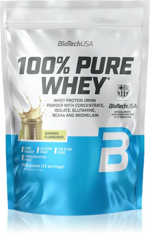 BioTechUSA 100% Pure Whey protéine de lactosérum petit format saveur Banana 400 g