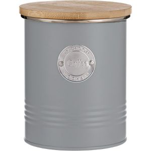 Typhoon Kaffeedose Living Collection Coffee, aus Metall, luftdicht, pastellgrau, rund, 1 Liter